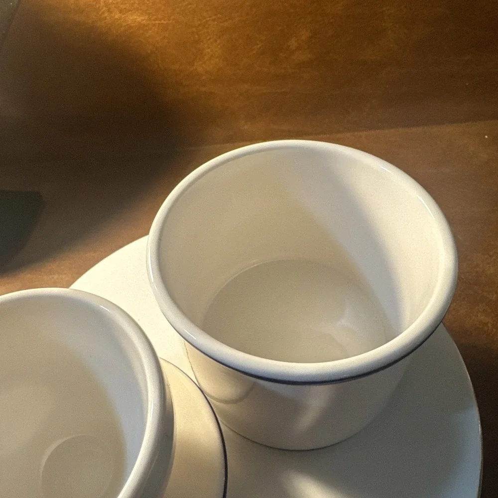 Butter Bell Crock L Tremain White With Blue Ceramic Butter Keeper
